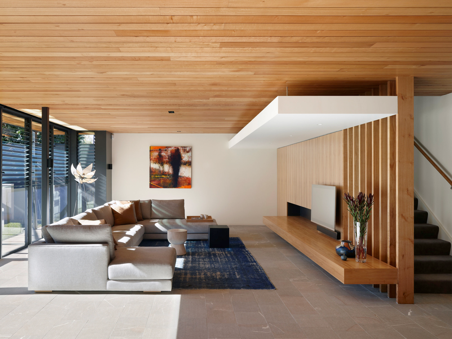 Internal living spaces using Lagano granite free length paving