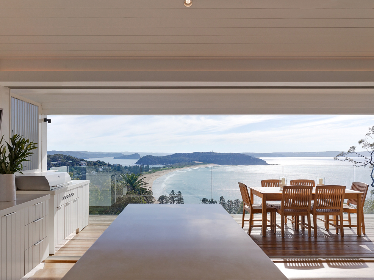 Ocean views from kitchen and balcony area