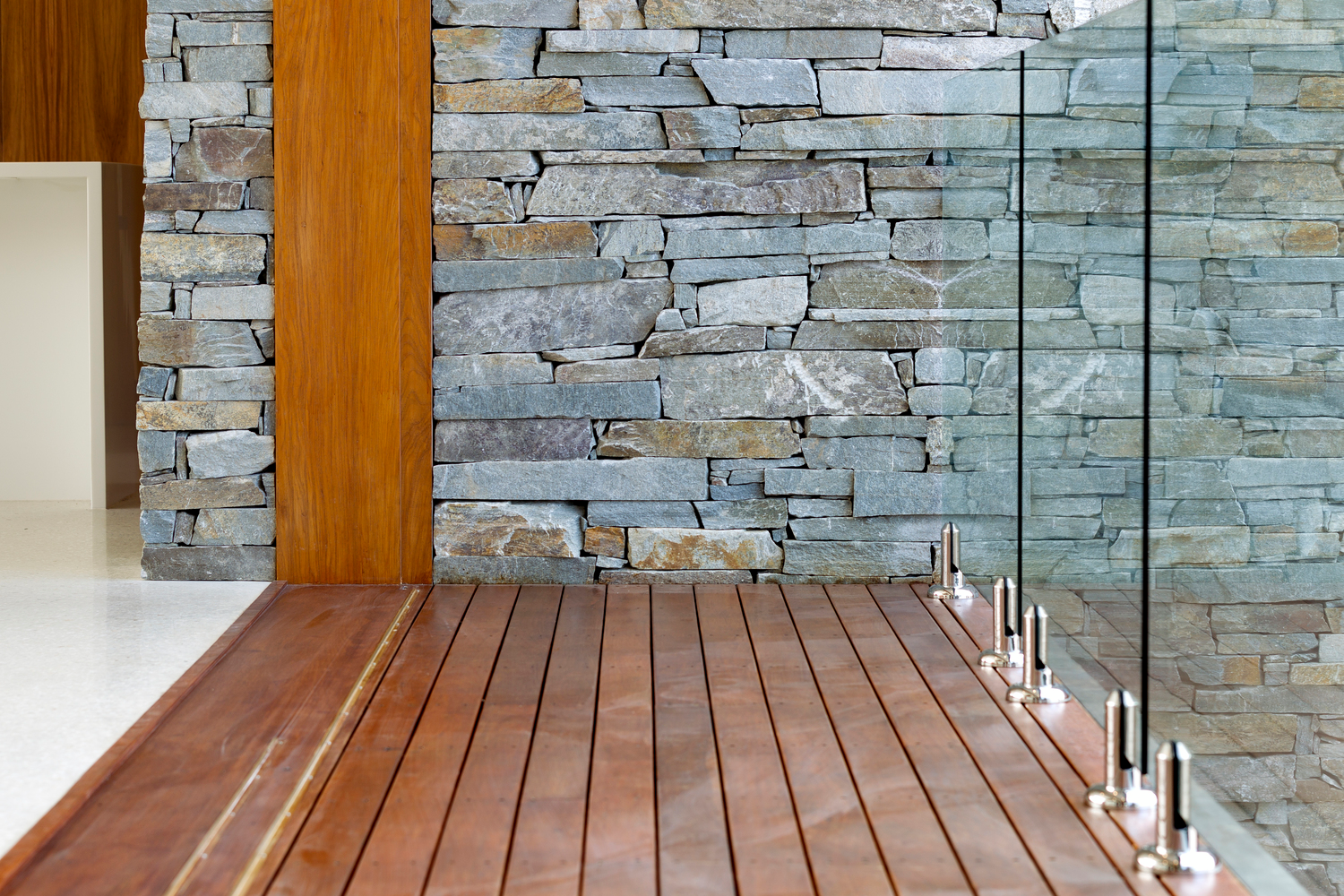 The Baw Baw dry stone walling seamlessly paired with timber