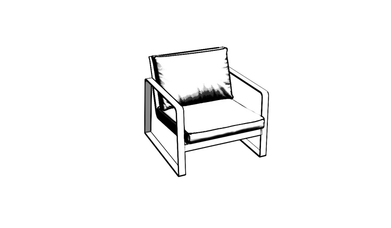 Tulloch Lounge Chair CAD b&w image