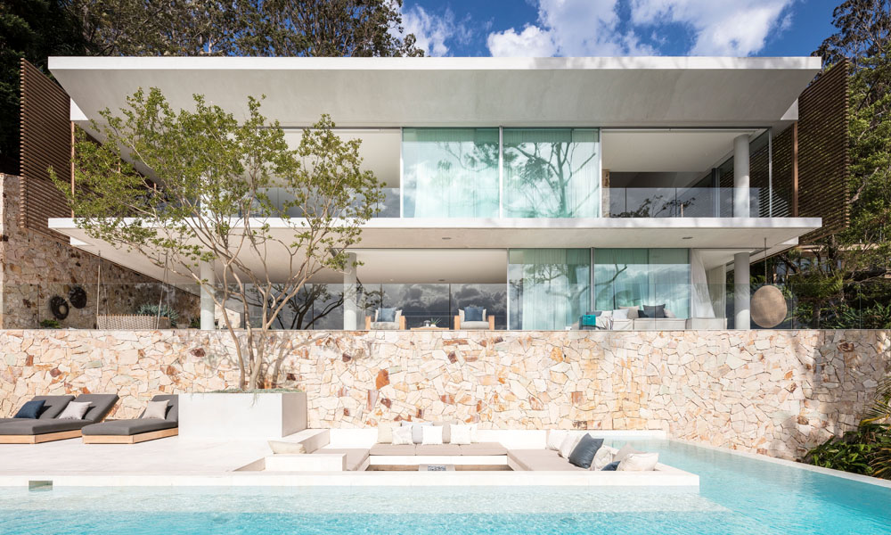 Koichi Takada Architects & J Group Projects residential pool featuring Eco Outdoor Crackenback Freeform® Walling