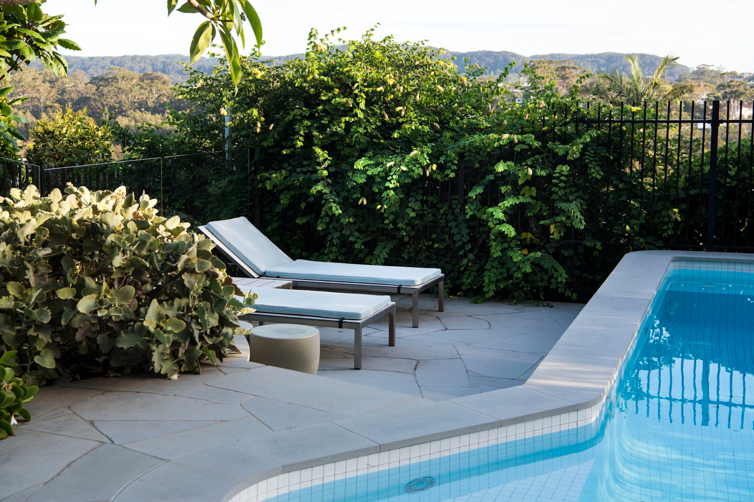 Swimming Pool With Natural Stone Paving
