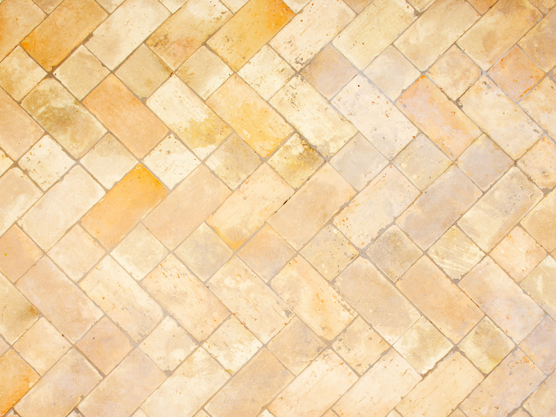 Antico Luce cotto tavella tiles laid in herringbone pattern