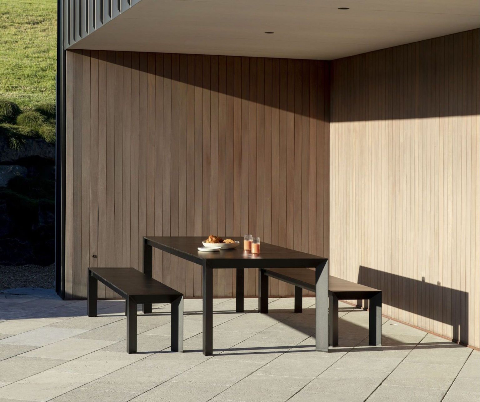 Ashwood Outdoor Dining Set in the morning sun