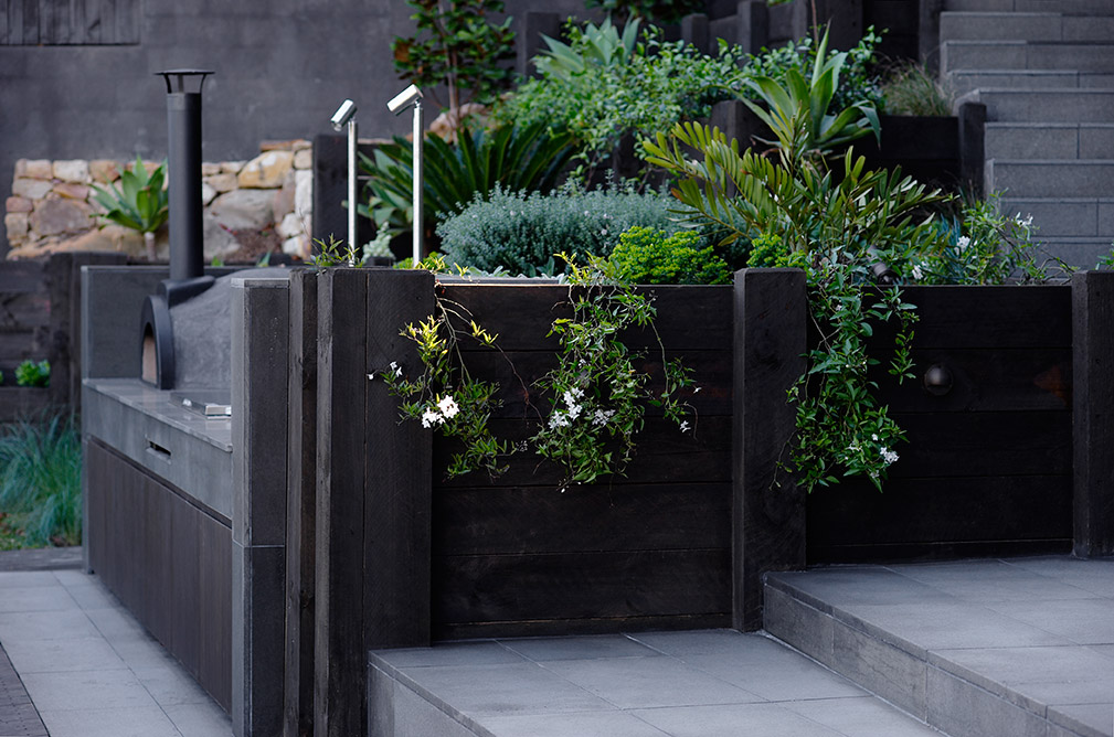 The landscape, planting & natural shape of the space are the major aspects of outdoor design